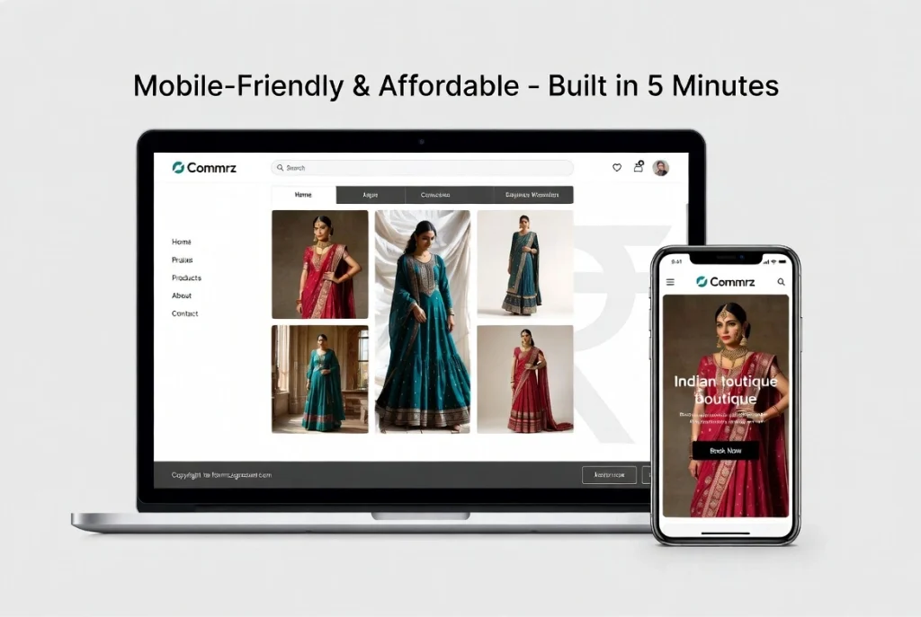 Professional affordable website builder Commrz for small businesses in India 2026