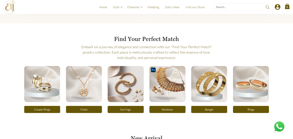 Mobile-Friendly Jewellery Website Design
