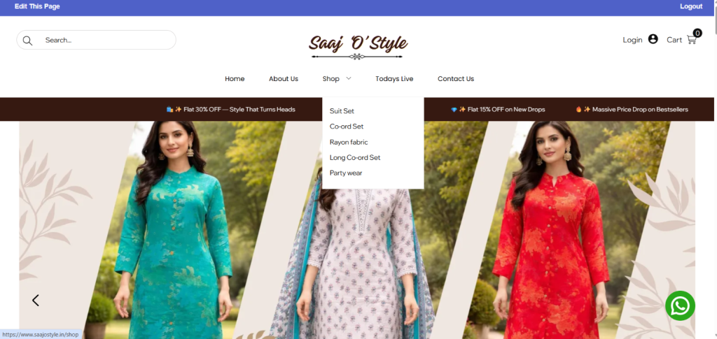 create clothing website 