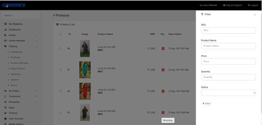 online clothing store website